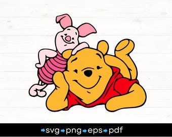 Winnie de Poeh en Knorretje svg, png, pdf, dxf
