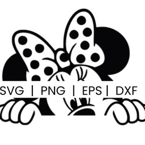 Peeking Minnie Mouse - Digital Download, Instant Download, laser cut files, svg, dxf, eps & png files included!