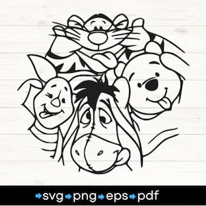 Winnie de Poeh svg, winnie de Poeh clipart, overzicht, bestanden knippen, bestanden knippen