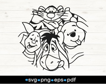 Winnie de Poeh svg, winnie de Poeh clipart, overzicht, bestanden knippen, bestanden knippen