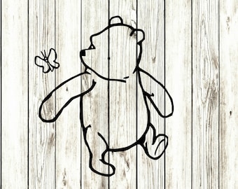 Klassieke Winnie de poeh svg, winnie de poeh clipart, overzicht, snijden bestanden, gesneden bestanden