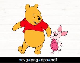 Winnie de Poeh en Knorretje svg, png, pdf, dxf