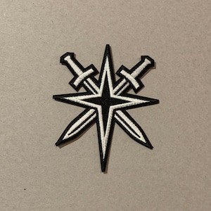 Parche con logotipo secundario en blanco y negro de Vegas Golden Knights