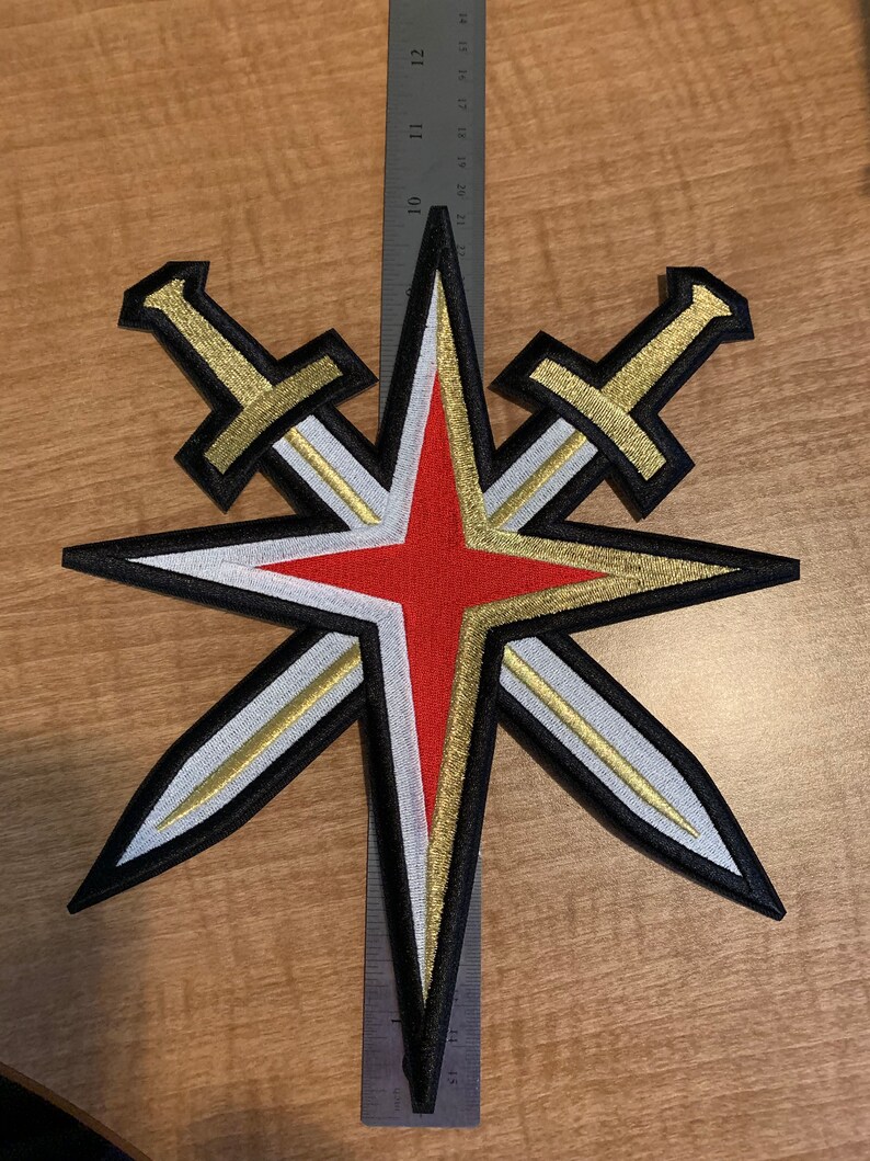 Large 10 Tall Vegas Golden Knights Secondary Logo Patch Etsy