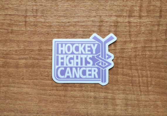 hockey fights cancer sticker