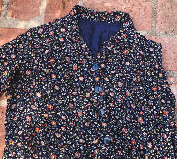 1970s floral button up dress