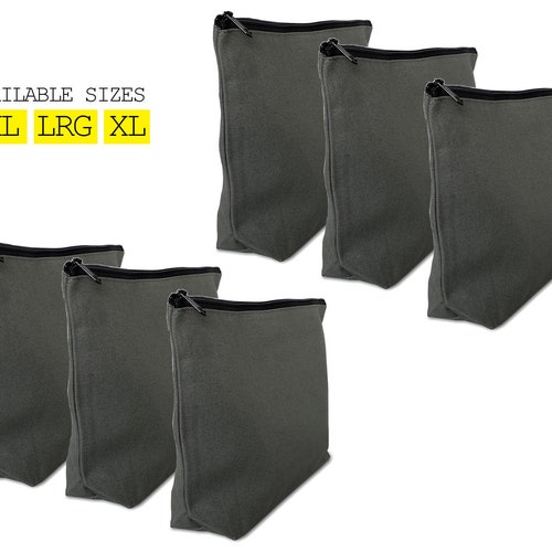 6 Pack XL Zipper Pouch 100 Cotton Canvas Blank Bulk Etsy