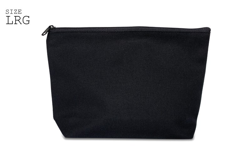 6 Pack Black Zipper Pouch 100 Cotton Canvas Blank Bulk Etsy