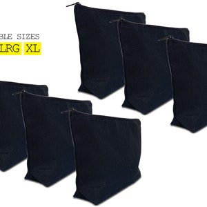 May include: Five black zippered pouches of various sizes, labeled "SML LRG XL" for small, medium, large, and extra large.