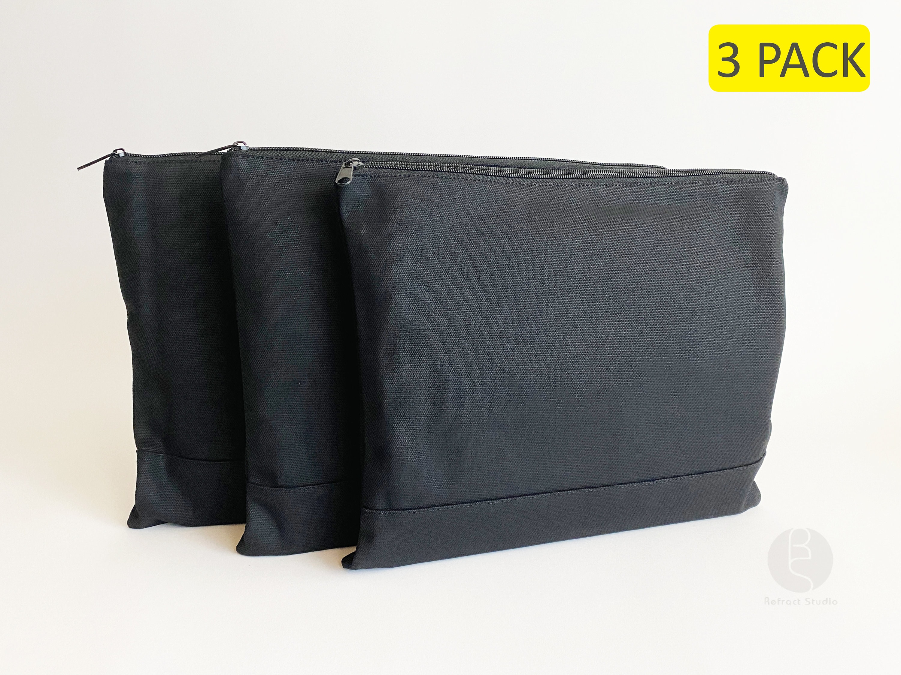 HTVRONT Blank Canvas Makeup Bags 10 Pack, Sublimation Blanks Cosmetic Bags,  DIY Heat Transfer Canvas Pen Case Pencil Bags, Beige Multi-Purpose Travel