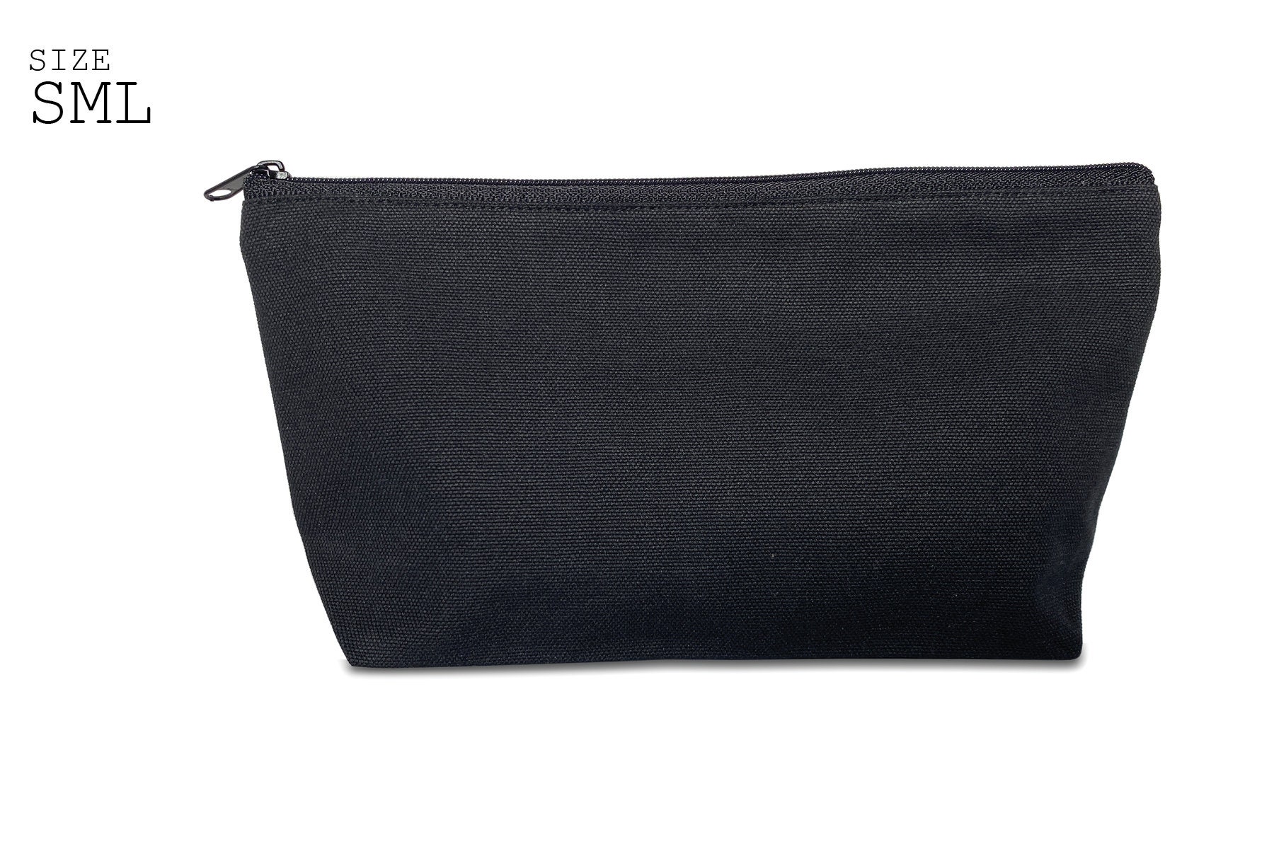 6 Pack Black Zipper Pouch 100 Cotton Canvas Blank Bulk Etsy Sweden