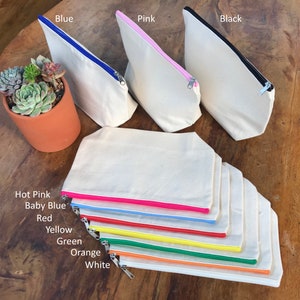 Plain Canvas Cosmetic Clutch Bag Custom Sublimation Make up Bag Sublimation  Blanks 