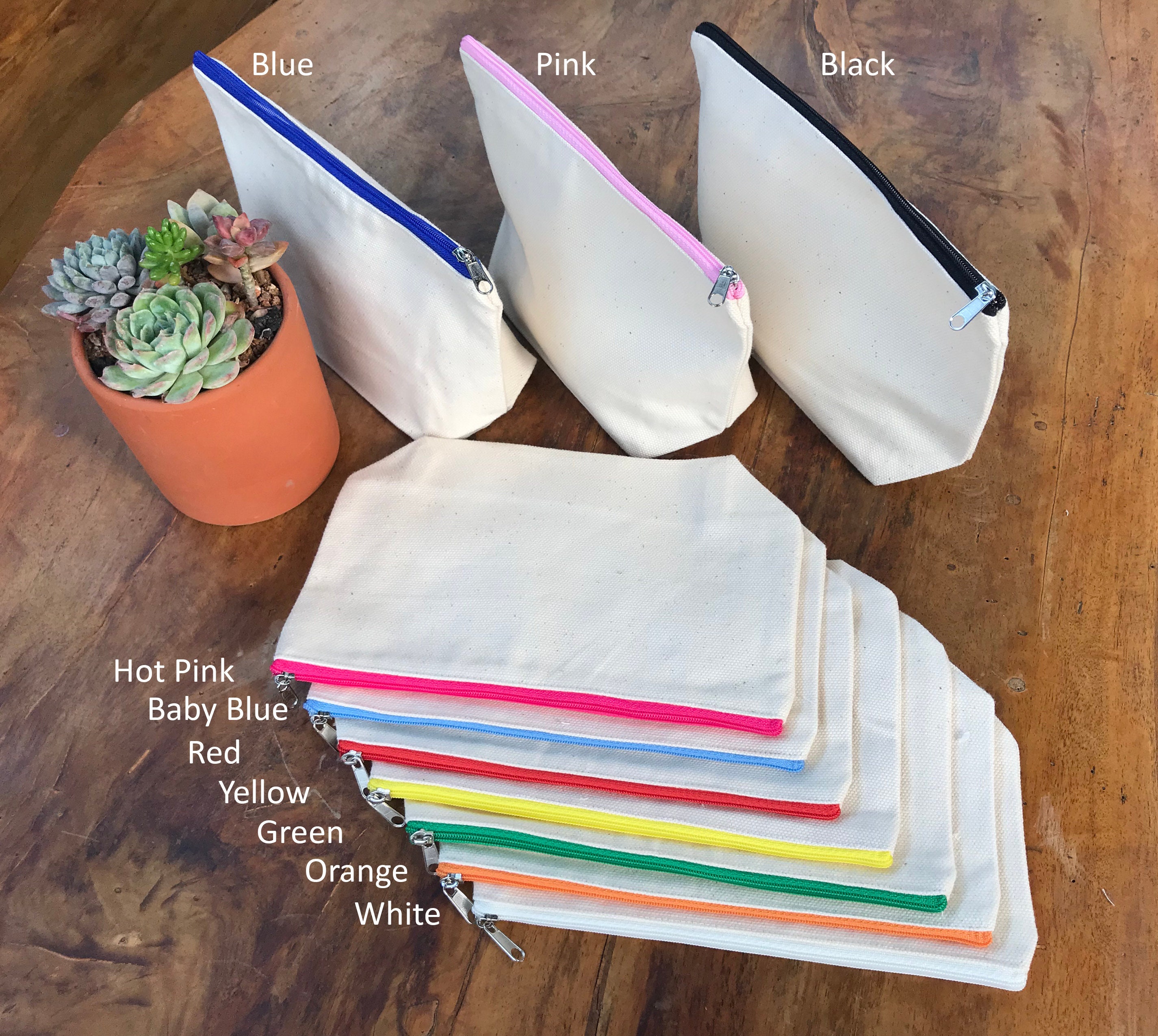 Wholesale Sublimation Blank Canvas Makeup Bags Bulk Blank DIY Heat