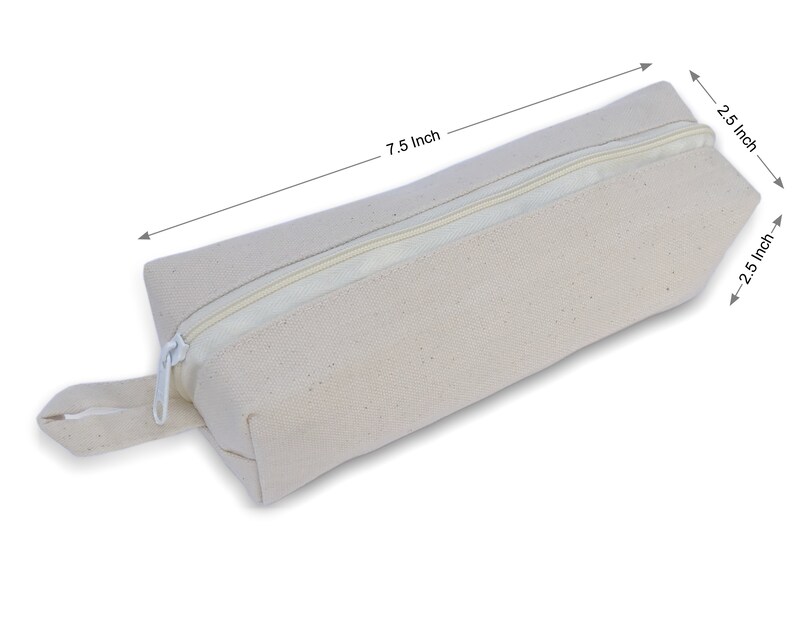 6 Pack Pencil Zipper Pouch 100 Cotton Canvas Blank Bulk Etsy