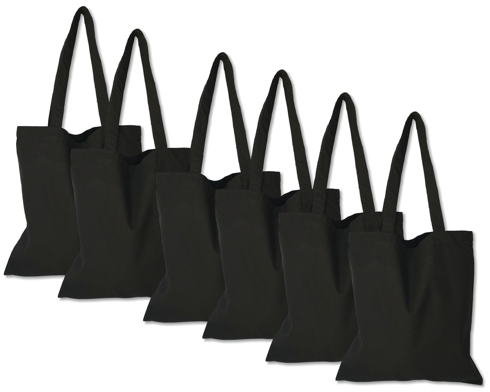 6 Pack Black Tote Bag 100% Cotton Canvas blank Bulk | Etsy