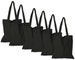 6 Pack - Black Tote Bag - 100% Cotton | blank Bulk | reusable | DIY arts & crafts | groceries | wedding favors | branding | school 