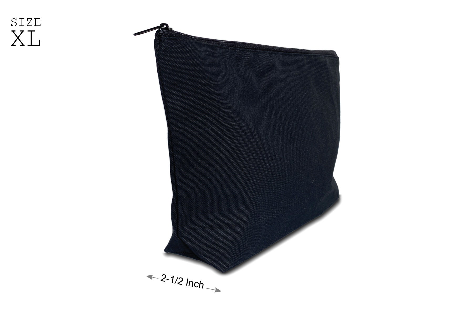 6 Pack Black Zipper Pouch 100 Cotton Canvas Blank Bulk Etsy Sweden