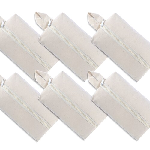 6 Pack XL Zipper Pouch 100 Cotton Canvas Blank Bulk Etsy