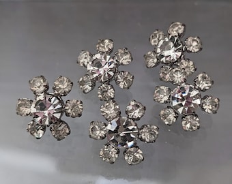 5x / 10x elegant, high-quality metal rhinestone button - 18 mm - rhinestone button with rhinestones