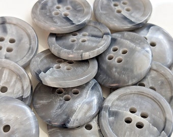 TOP 12x genuine horn buttons - grey - 15 mm or 21 mm - top offer