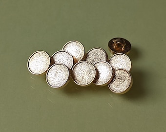 10x plastic buttons - 10 mm - "matt gold" - blouse buttons, doll buttons