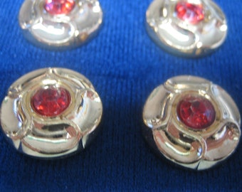 9x buttons - with eyelet - gold with color to choose from - 17 mm