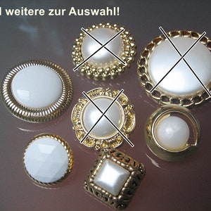 To choose from - elegant buttons - 5 pieces or as specified - white / gold - buttons