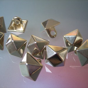 11x grands petits boutons en métal 9 mm - doré - œillet - boutons de chemisier, boutons de poupée - boutons