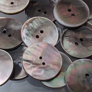 7x / 14x special mother of pearl buttons - brown tones - 25 mm -