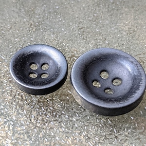 6x noble buttons - matt metal, recessed with light edge - 18 mm / 23 mm - buttons