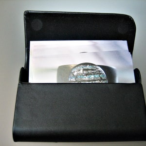 noble, matt black business card case magnetic closure imitation leather image 3
