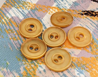 6x schöne Knöpfe - Honiggelb - 23mm - Kunststoff - Buttons