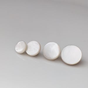 7x / 14x Boutons en nacre avec œillet - Blanc - 7 mm à 11 mm - Boutons