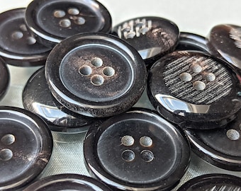 12x genuine horn button - dark brown - 19 mm - top offer
