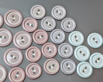 to choose from - 10x small buttons - pastel colours - plastic - blouse button -