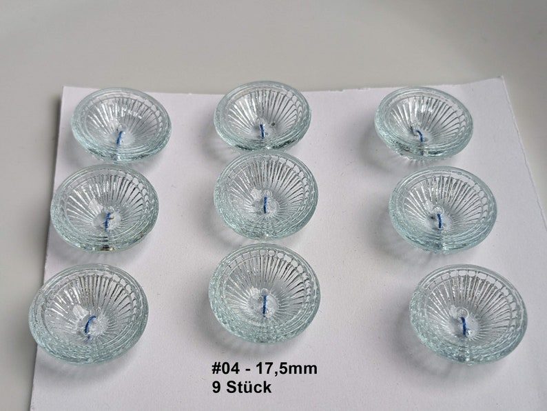 Besondere Glasknöpfe zur Auswahl Vintage teils handbemalt #04 - 9 Stück 17,5mm