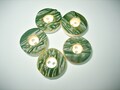 5 Costume Buttons-imitation horn-23 mm-Green