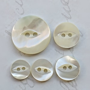 bellissimi bottoni in madreperla - bianchi e naturali a 2 fori da 10 mm a 22 mm