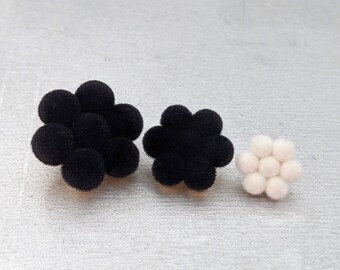 6x great velvet flowers each - velvet buttons flower shape - 3 variants to choose from