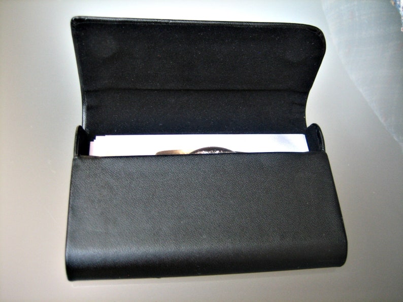 noble, matt black business card case magnetic closure imitation leather image 2