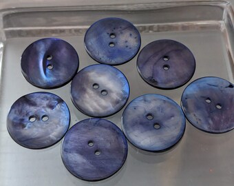 8x beautiful mother-of-pearl buttons - shades of blue or brown - 23 mm