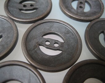 7x heavy Buttons-brown-metal-22 mm-#23