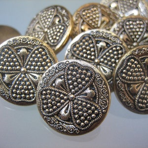 12x traditional buttons - old gold - "bow" - 15 mm