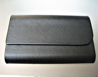 noble, matt black - business card case - magnetic closure - imitation leather