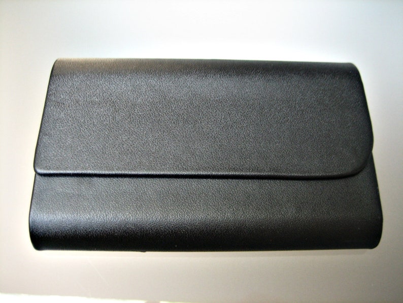 noble, matt black business card case magnetic closure imitation leather image 1