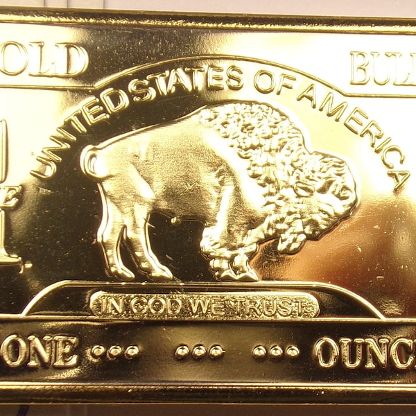 1 Troy Ounce 100 Mills .999 Gold Buffalo Bullion Bar
