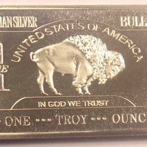 One Troy Ounce German Silver Buffalo Collector Bar