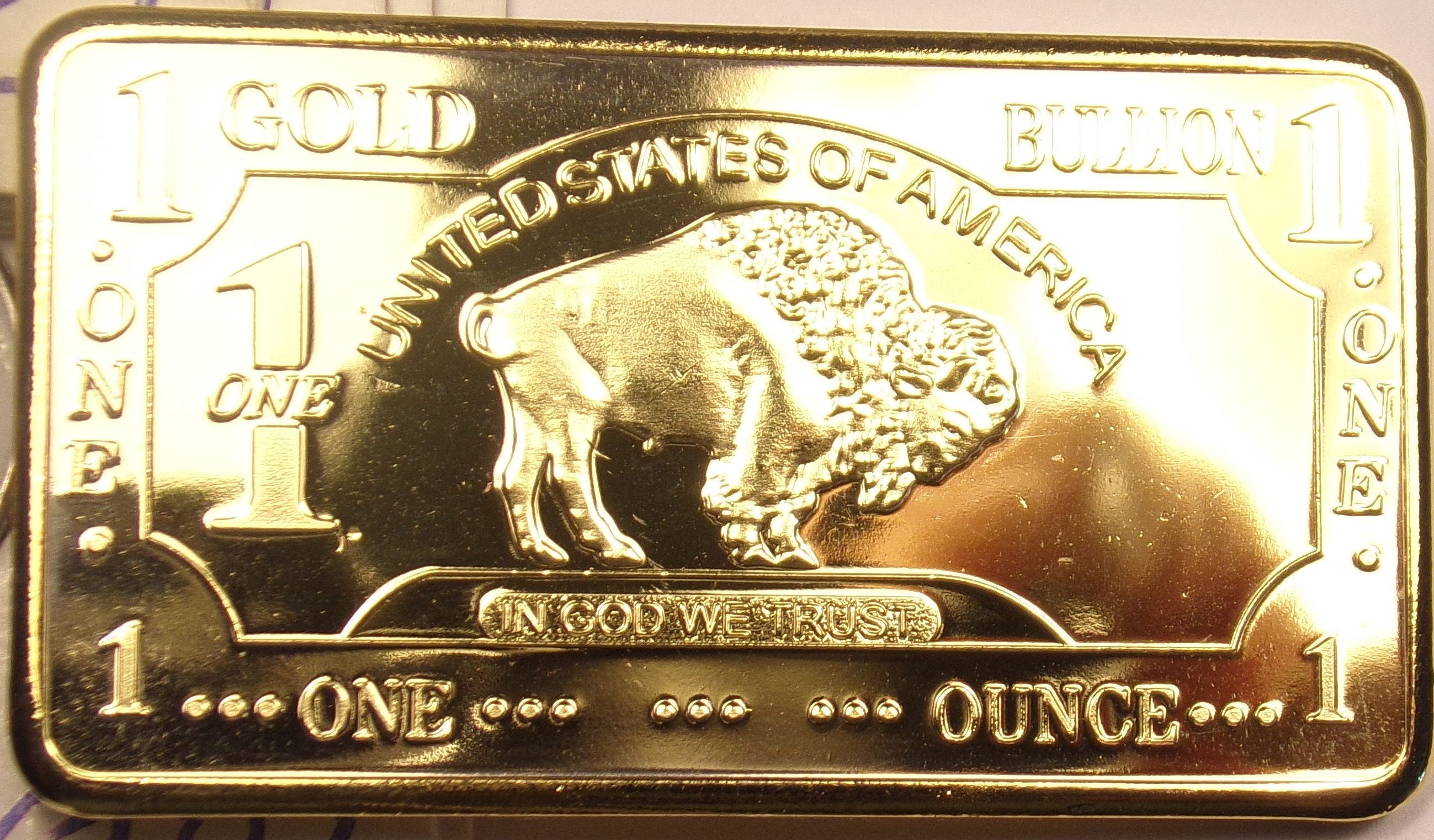 1 Troy Ounce 100 Mills .999 Gold Buffalo Bullion Bar - Etsy