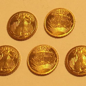 5 1907 Mini Twenty Dollar Replica of Gold St. Gaudens Coins