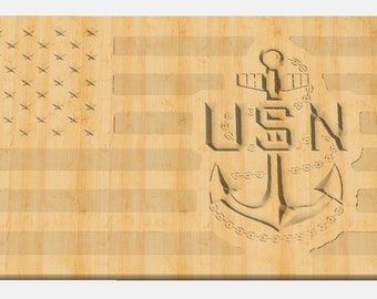 US Navy Anchor Logo Flag Template CNC .c2d Downloadable File